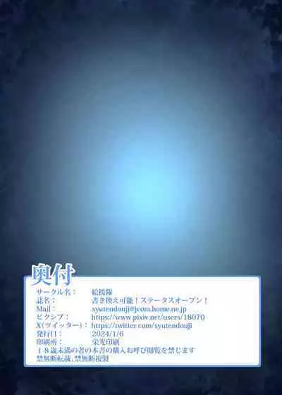 Kakikae Kanou! Status Open!