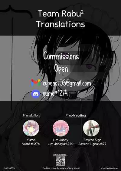 [Vingalph (Pan to Koucha no Tabibito)] Saikin Yatotta Maid ga Iyarashii (Saikin Yatotta Maid ga Ayashii) | The Maid I Hired Recently is a Slutty Whore! [English] [Team Rabu2] [Digital]