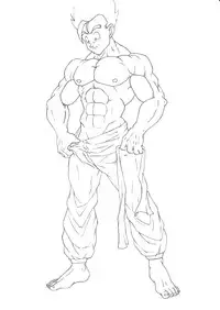 Gohan and Videl line art