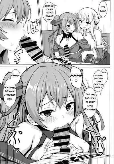 (C99) [Sirotaruto (Kami-ba Kotaru)] Sankyuu-chuu no Fletcher ni Johnston ga Kuwawatte Futari de Aka-chan o Ninshin suru Hon (Kantai Collection -KanColle-) [English]