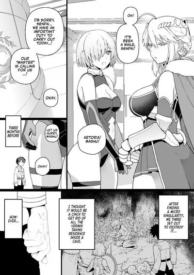 Artoria to Mash, Goblin Kan Manga | Artoria and Mashu Violated by a Goblin!