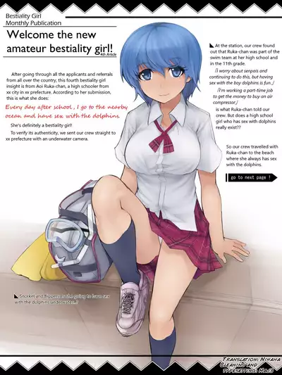 [Abubu] Gakkou no Kaeri ni Chikaku no Umi de Iruka to Ecchi suru no ga Nikka no JK | A high school girl's daily routine is to have sex with dolphins in the nearby sea on the way home from school. [English]